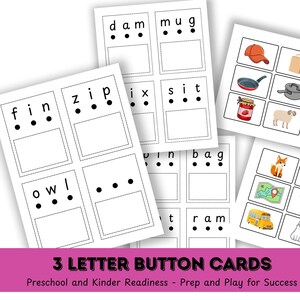 CVC Tap and Read Flash Cards- Learn to Read- Phonics Printable for Preschool, Kindergarten, and 1st Grade Consonant and Vowel Sounds Centers