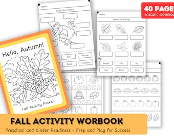 Fall Preschool Worksheets Occupational Therapy Halloween Kids Activities Simple Homeschool Fall Coloring Pages Autumn Math PRINTABLE BUNDLE