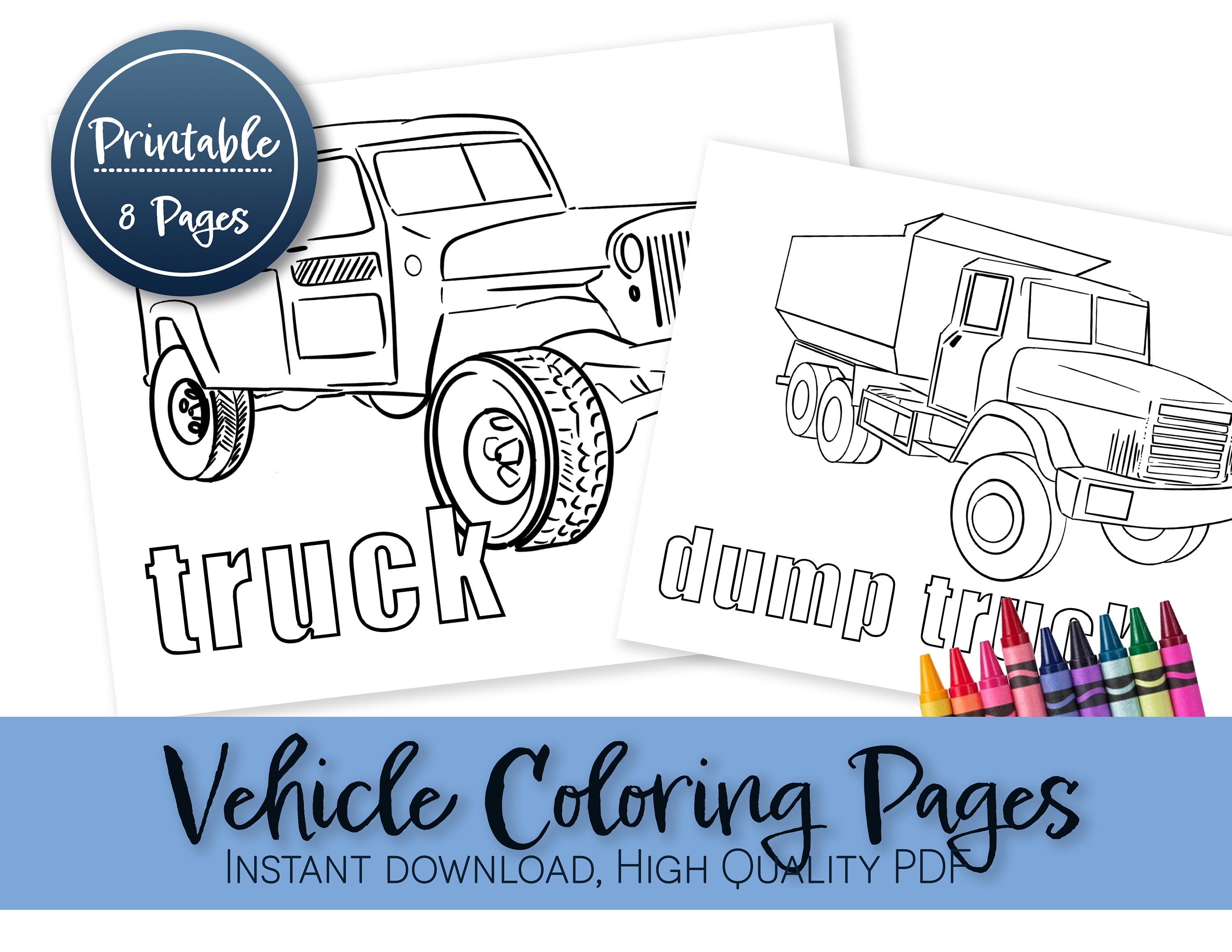 Vehicle Coloring Pages, Printable Coloring Pages, Truck Birthday Party ...
