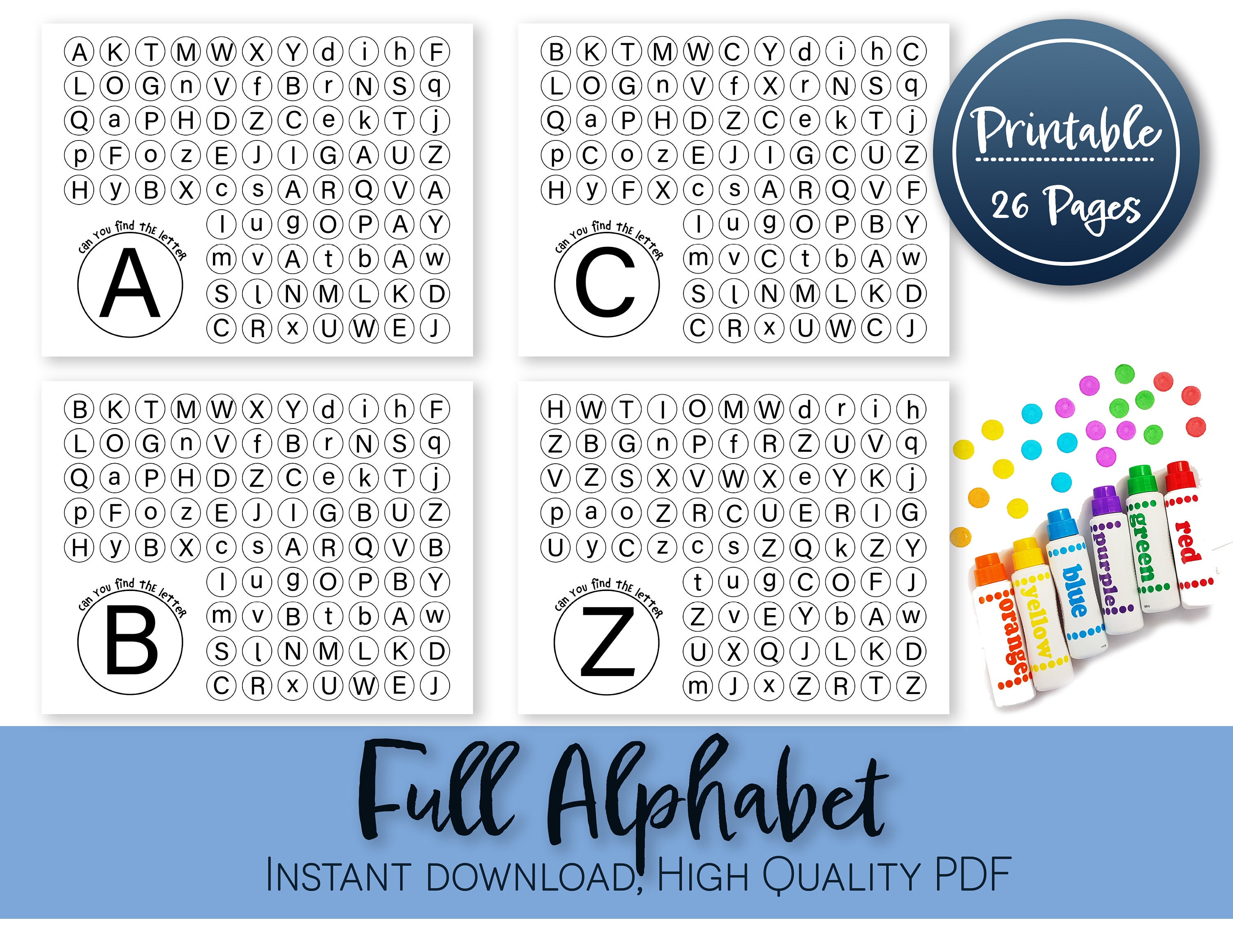 Do A Dot Printable Preschool Printable Activity, Coloring, Fine Motor ...