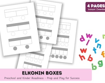 Sound Elkonin Boxes Blank Word Work CVC Phonemic Awareness | Early Literacy Homeschool Printable, PreK, Kinder, Science of Reading