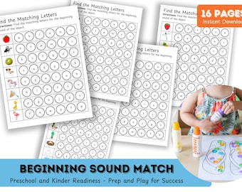 Beginning Sound Worksheets | Phonics CVC Amplify Phonemic Awareness | DIEBELS Prereading Kindergarten Phonological Awareness Worksheets