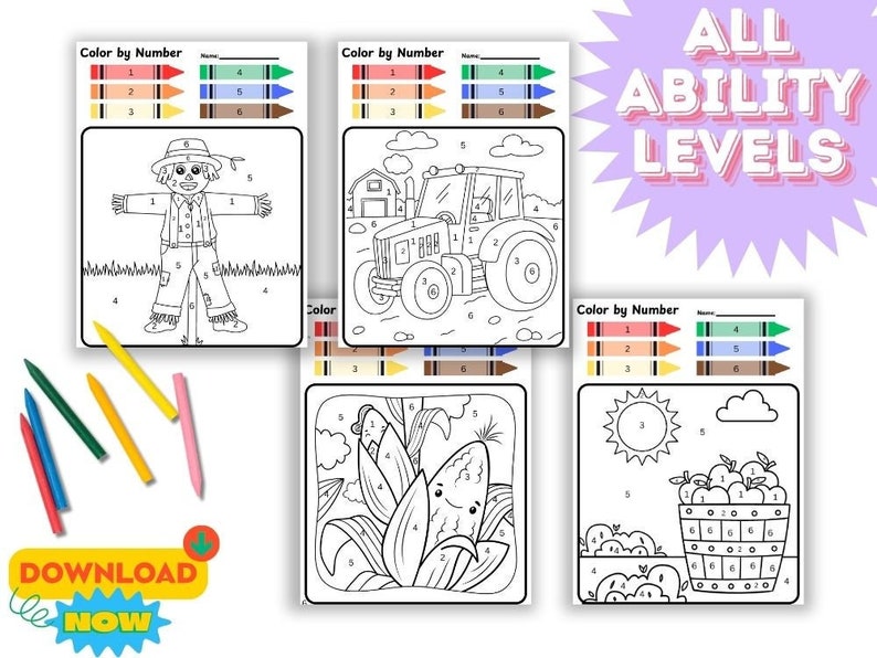 Pre-k Color by Number Printable Worksheet, Educational Activity ...