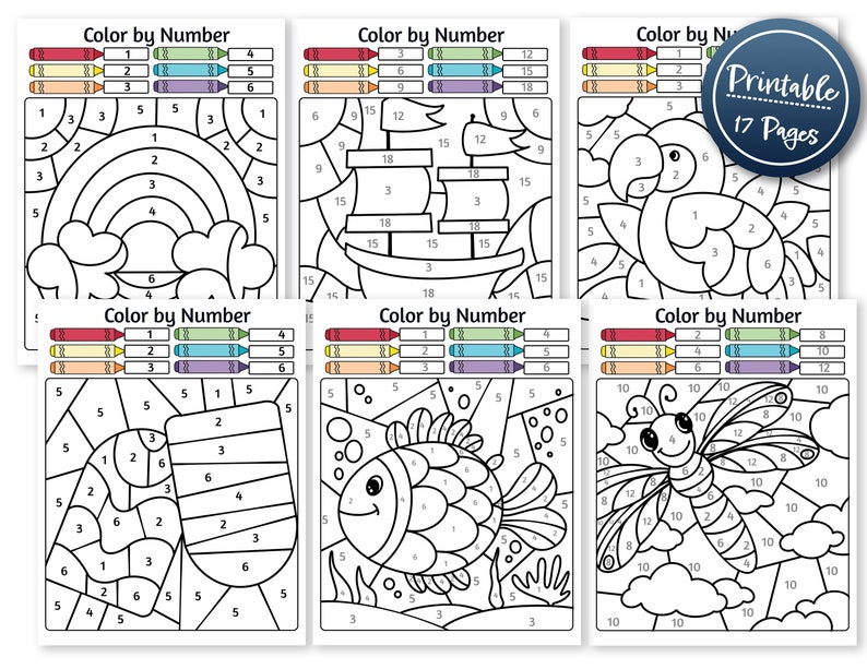 Pre k Color by Number Printable Worksheet Educational Activities