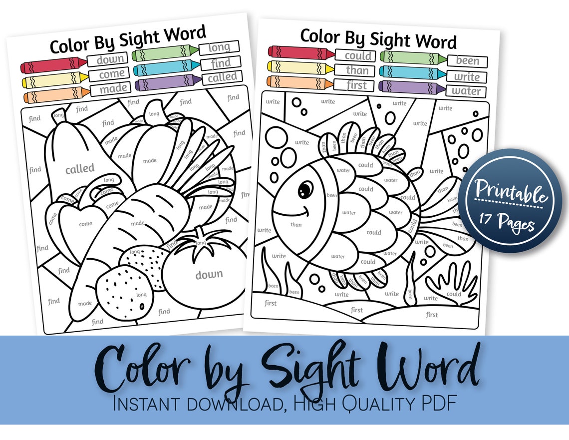 Pre-k Sight Words Printable Worksheets Fry's 100 - Etsy