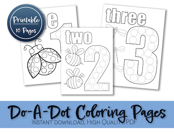 Do A Dot Printable Preschool Printable Activity Coloring | Etsy