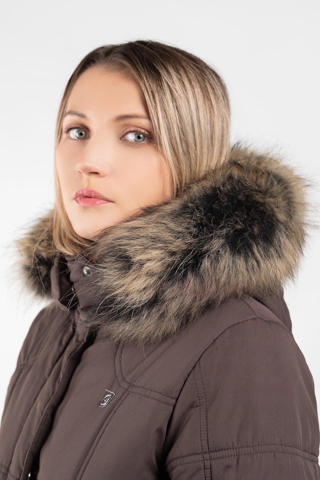 Handmade Fur Ruff for Hood Black Beige Finn Raccoon Adds Luxurious ...