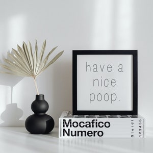 Imprimibles divertidos para el baño, Decoración minimalista de la pared, Conjunto de 4, Blanco y negro, Humor, Arte de la pared del lavadero, Descarga digital, Baño de visitas