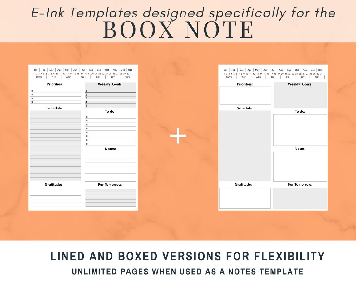 2023 Boox Note Template Daily Planner Eink Template E Ink Planner