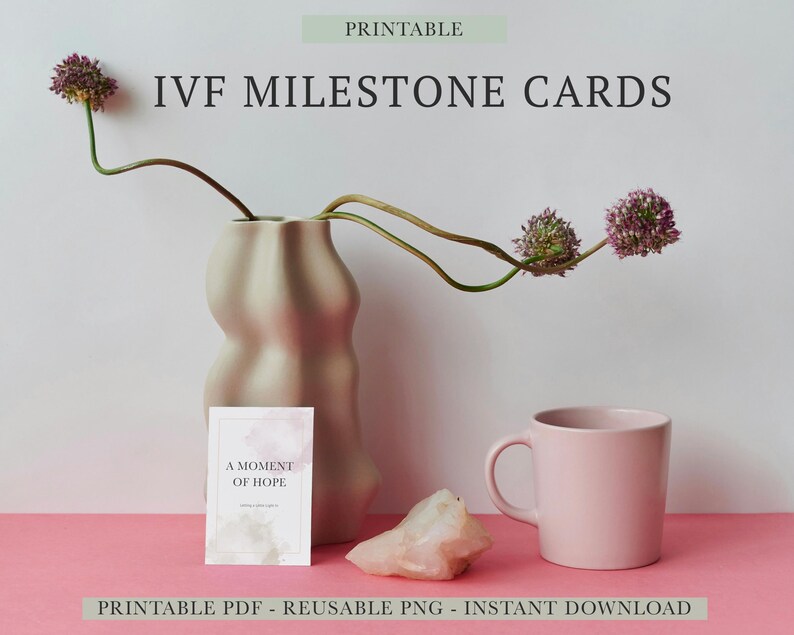 IVF Milestone Cards Printable | Journey Cards PDF & PNG | Minimal ...
