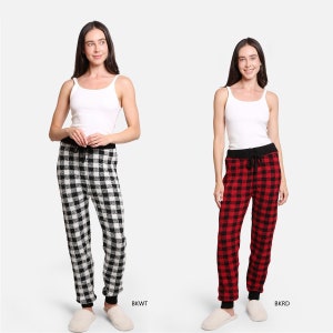 P/S Buffalo Check Luxury Loungewear Pants·Fuzzy·Comfy·Soft·Tank Top·Tie-Knot String·Casual Wear·Top·Pants·Pajama·Work From Home·ComfyLuxe