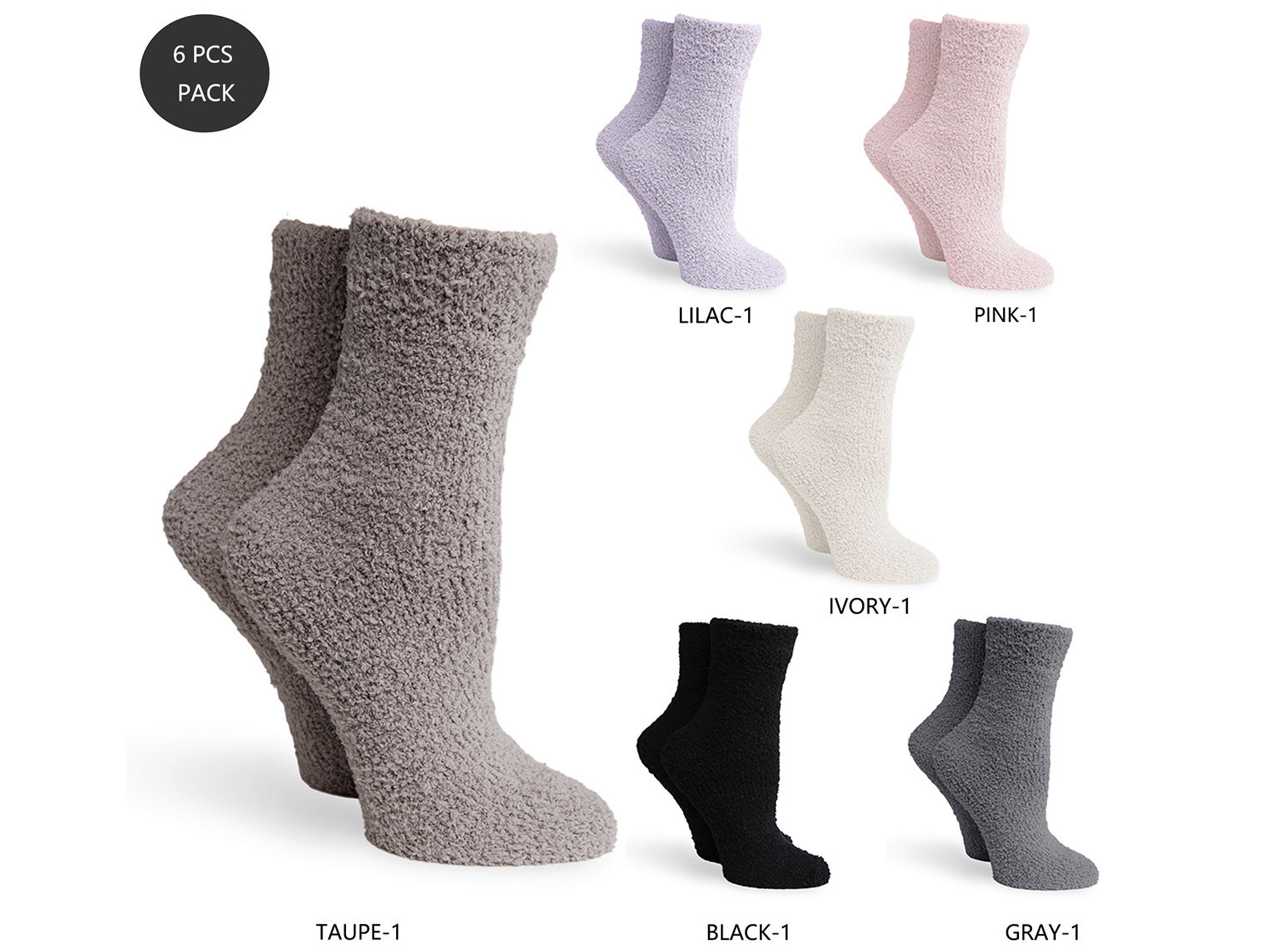 Super Soft Warm Microfiber Fun Fuzzy Comfy Home Socks - Assortment E - 8  Pairs - Value Pack