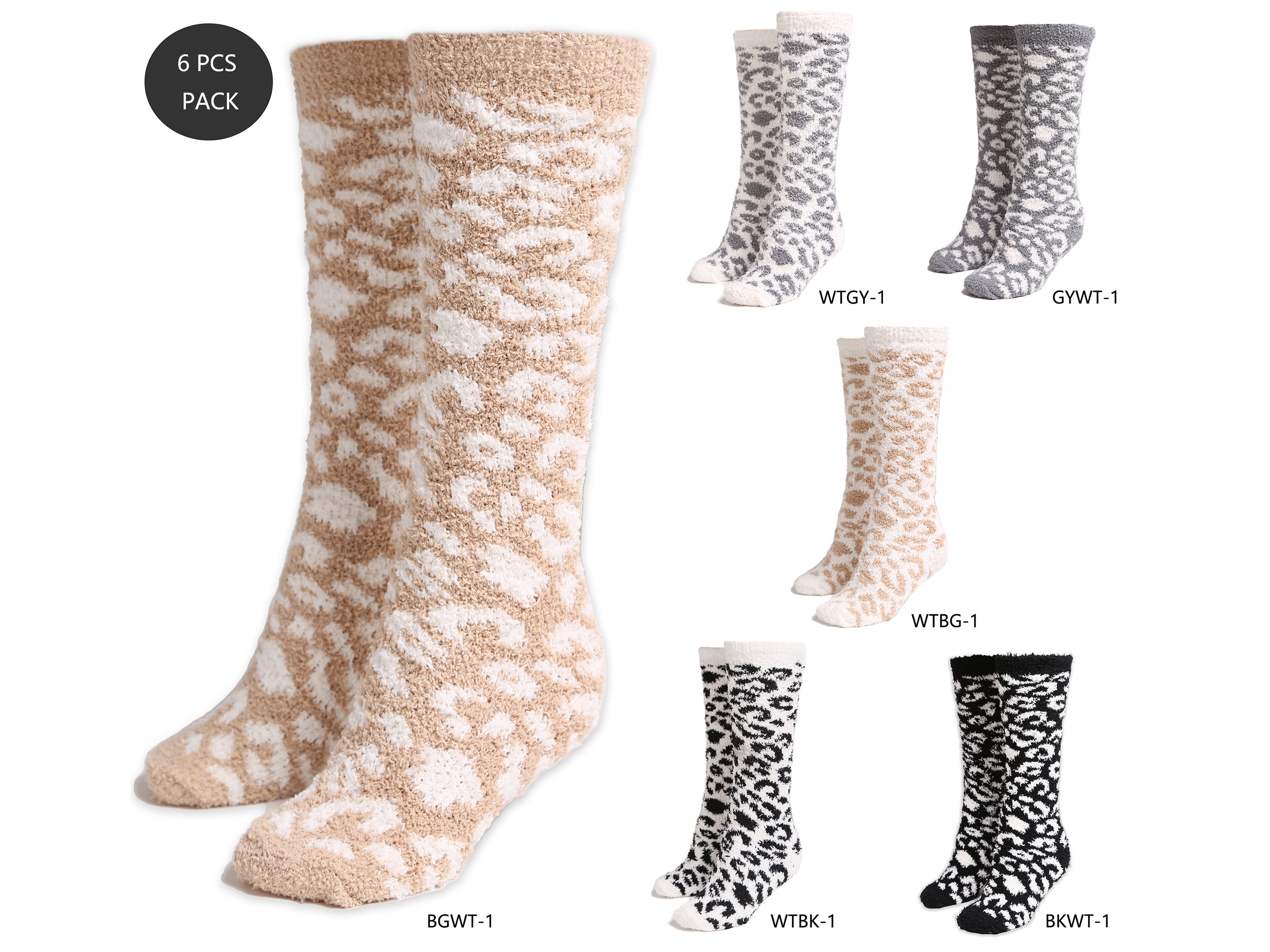 Barefoot Dreams Womens Leopard Socks - Cream/Stone