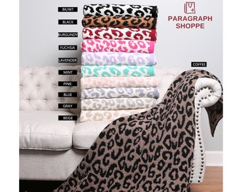 P/S New Colors! Leopard Print Luxury Soft Throw Blanket·50x 60·Super Soft Throw·Cozy Blanket·Luxury Blanket·ComfyLuxe