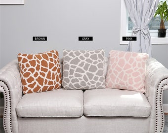 P/S New! Giraffe Print Cushion Cover! Luxury Soft Couch Pillow Cover··Cozy·Fits 18x18 & 20x20