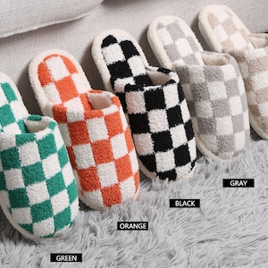 P/S New! Colorful Checker Slippers·Home Slippers·Cozy Slippers·Slippers for Women·Soft Slippers·ComfyLuxe
