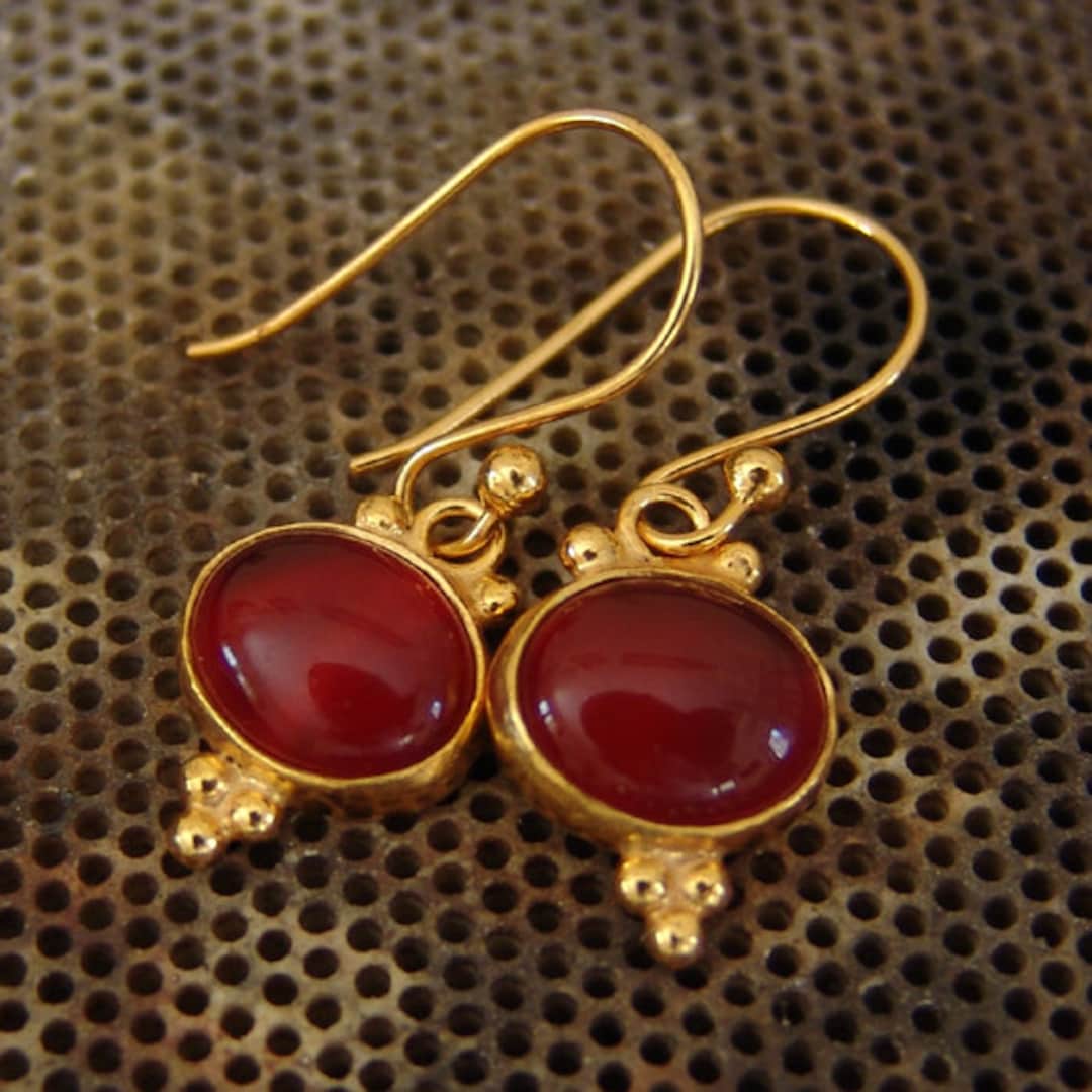 Red -Handcrafted Fabart Earrings by Asalkaar