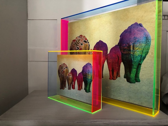Multi-Colored Neon Acrylic Shadowbox