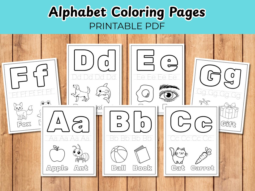 Alphabet Coloring Pages A-Z: Preschool Learning Activity (PDF Download ...