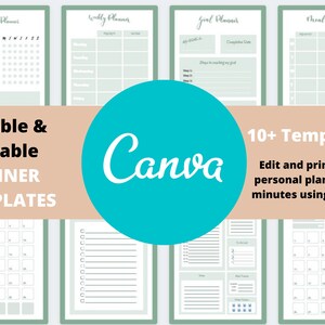 Bearbeitbare und druckbare Canva PLANNER VORLAGEN, Arbeitsblatt Blei Magnet Design