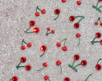 Cherry glitter nail art sticker decal