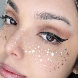 Gold Stern Sommersprossen Gesicht Aufkleber/ Temporäre Gastgeschenk/ Gold Sommersprossen/ Weihnachten Make-up/ Spezielles Make-up/ Makeup