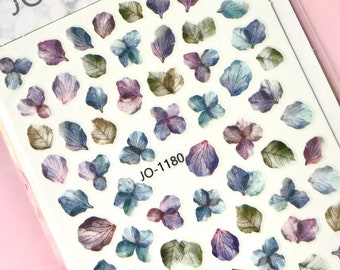 Dried Flower Nail Sticker Decal/ Petal Floral nail art/ Self adhesive