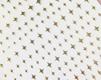 Star Nail Art Sticker/ 2 points star nail decal/ Galaxy/ Silver Gold Foil/Self Adhesive