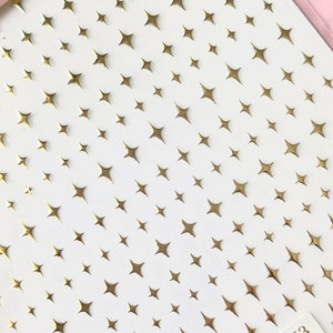 Star Nail Art Sticker/ 2 points star nail decal/ Galaxy/ Silver Gold Foil/Self Adhesive