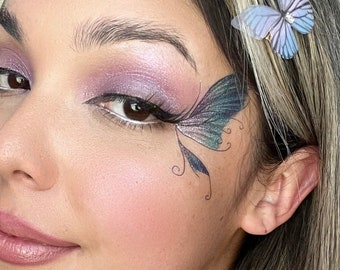 Adesivo tatuaggio viso farfalla temporaneo/trucco occhi glitter/gemma viso/sapore festival/fiaba