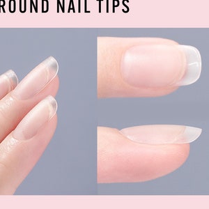 Short square nail tips/ Matt Short Transparent False nails press on/ DIY nail at home
