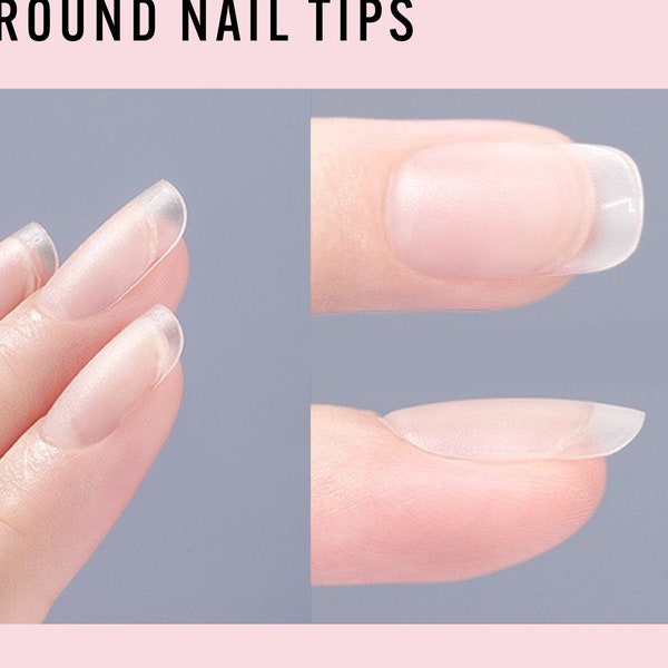 Short square nail tips/ Matt Short Transparent False nails press on/ DIY nail at home