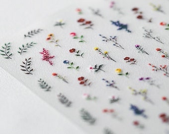 Pegatinas de uñas con pequeñas flores de primavera – Bonitas calcomanías florales para manicura DIY. ¡El más vendido en 2026!