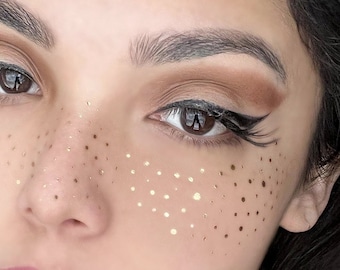 Gold Freckles Face Tattoo Sticker Temporary/ henna freckles/ Gold Silver Body tattoo/ Face gem/ makeup
