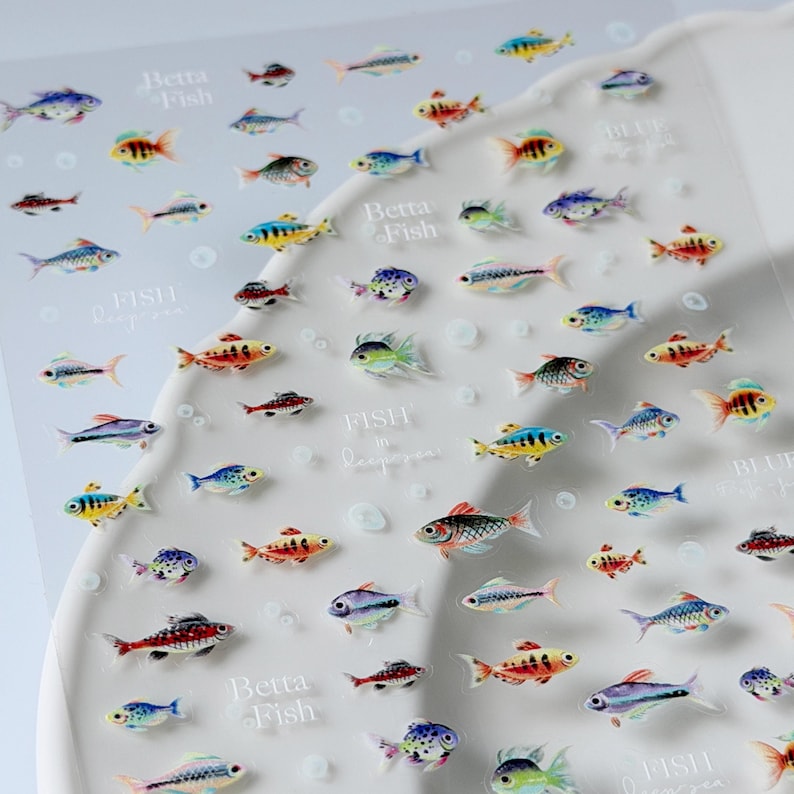 Fisk Hav Ocean Nagelklistermärke dekal/ Självhäftande DIY bild 2
