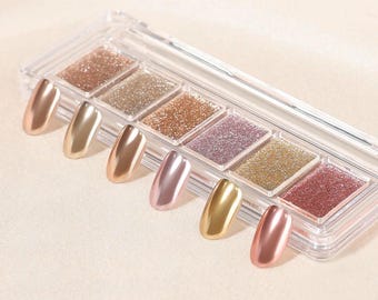 Chrome mirror gold copper nail powder/ Fake acrylic DIY at home