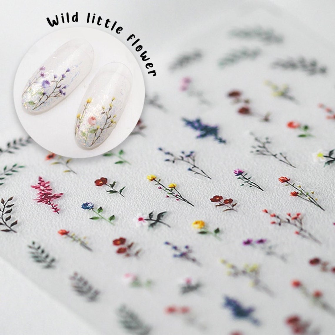 Little Flower Nail Decal Sticker/ Cute Floral Nail Art/ Wild - Etsy