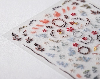 Nagelsticker herfstbladeren/ Leuke bloemsierkunst/ Wild bos/ Nagellijm DIY