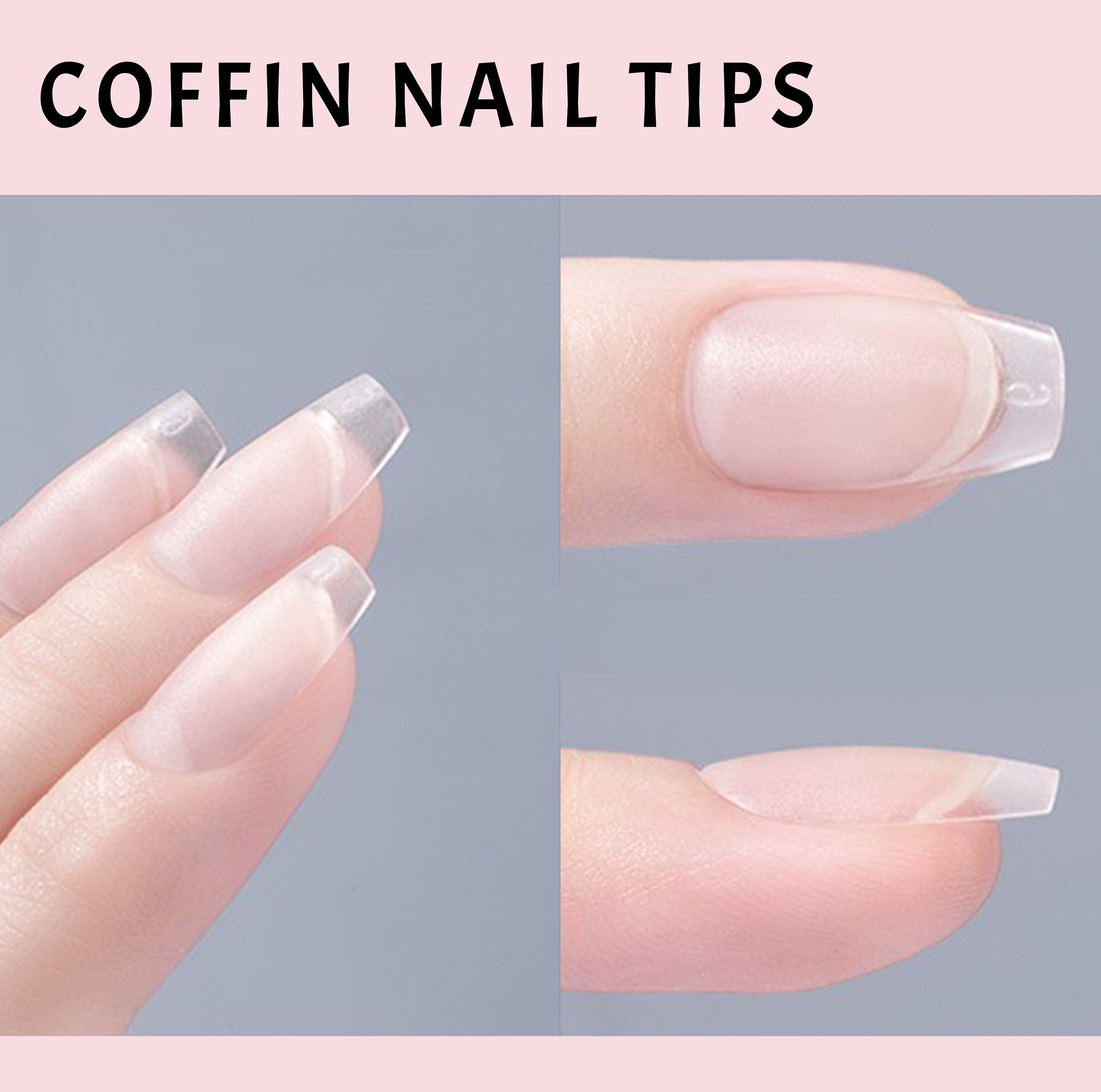 Glossy Short Ballet Press Nails Pinkish Gradient Coffin - Temu