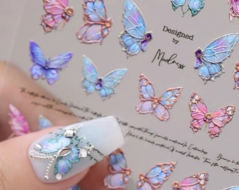 Schmetterling Nagel Aufkleber / Süßer selbstklebender Gesichtsaufkleber