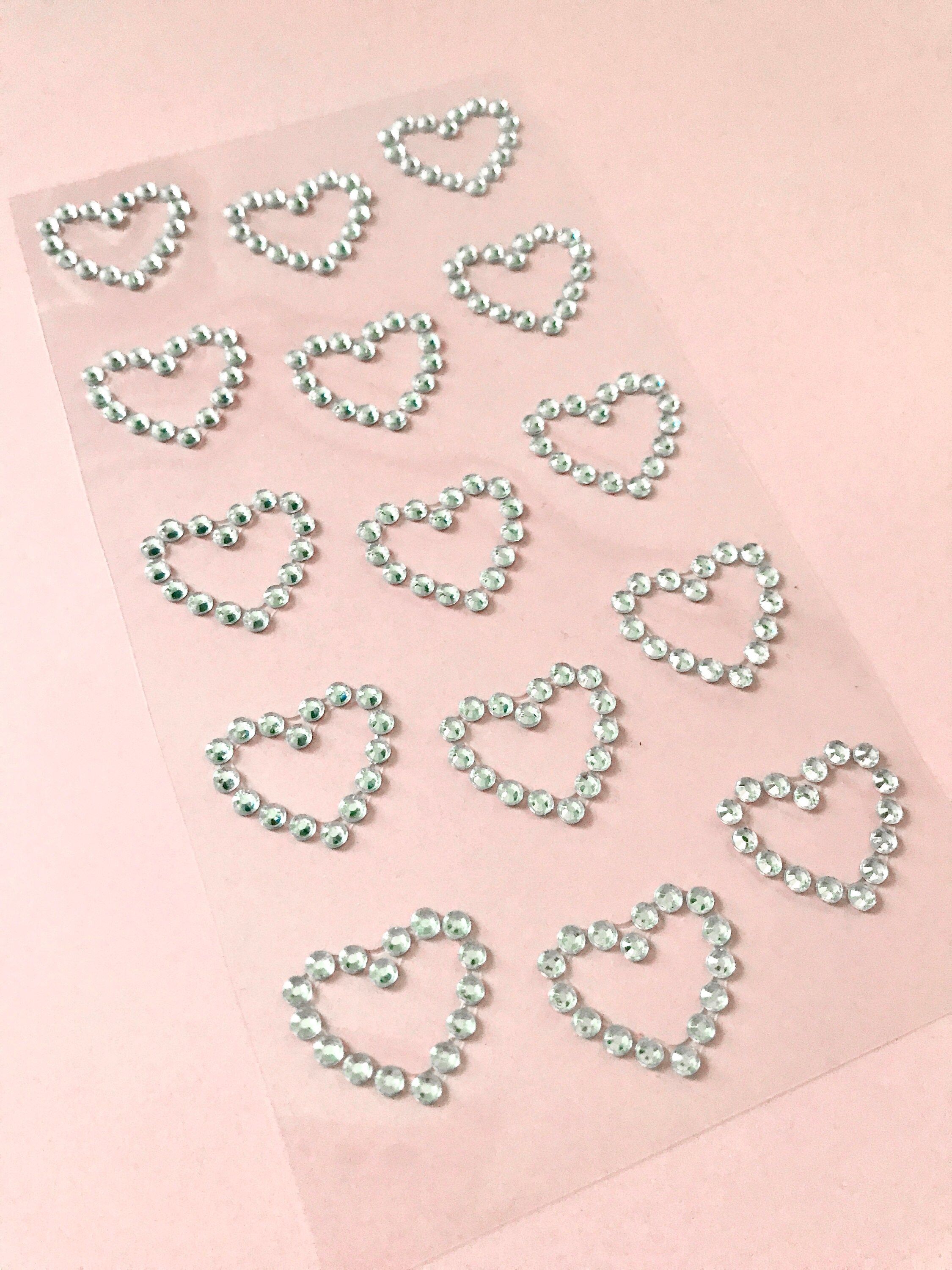 108 Strass Autocollants En Forme De Cœur 10mm - Rouge Rose - Pour Bijoux, Déco, DIY, Fêtes