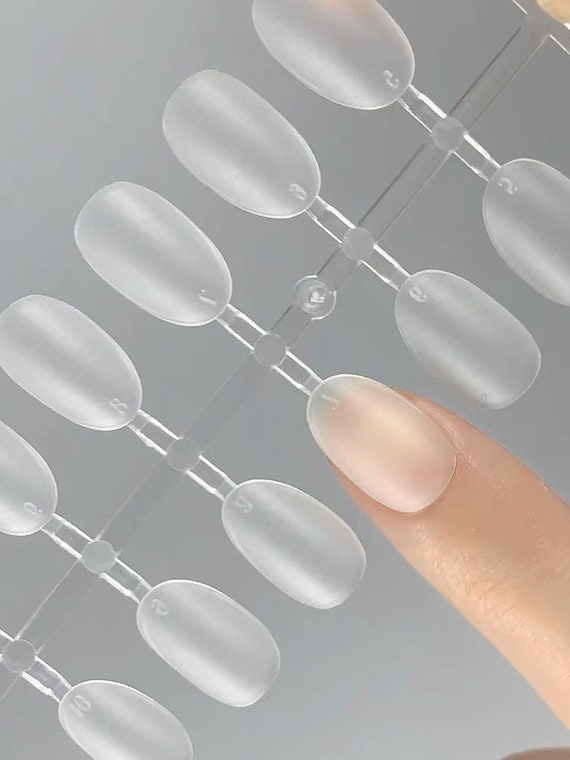 Extra short oval round Nail Tips/ Clear short extension fake press on