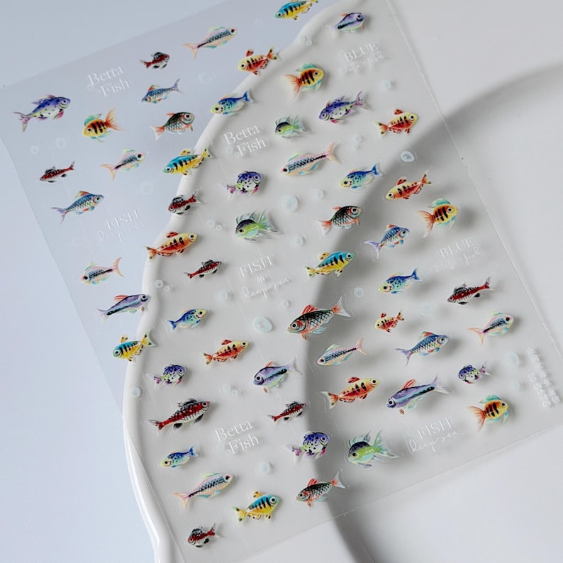 Fisk Hav Ocean Nagelklistermärke dekal/ Självhäftande DIY bild 4