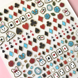Alice in the wonderland poker card Nail Sticker Decal/ Nail Accessory/ Nail Adhesive