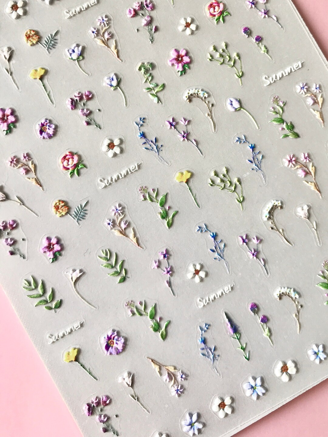 3D Embossed Little Flower Nail Decal Sticker/ Cute Floral Nail - Etsy