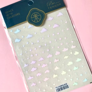 white Cloud nail decal