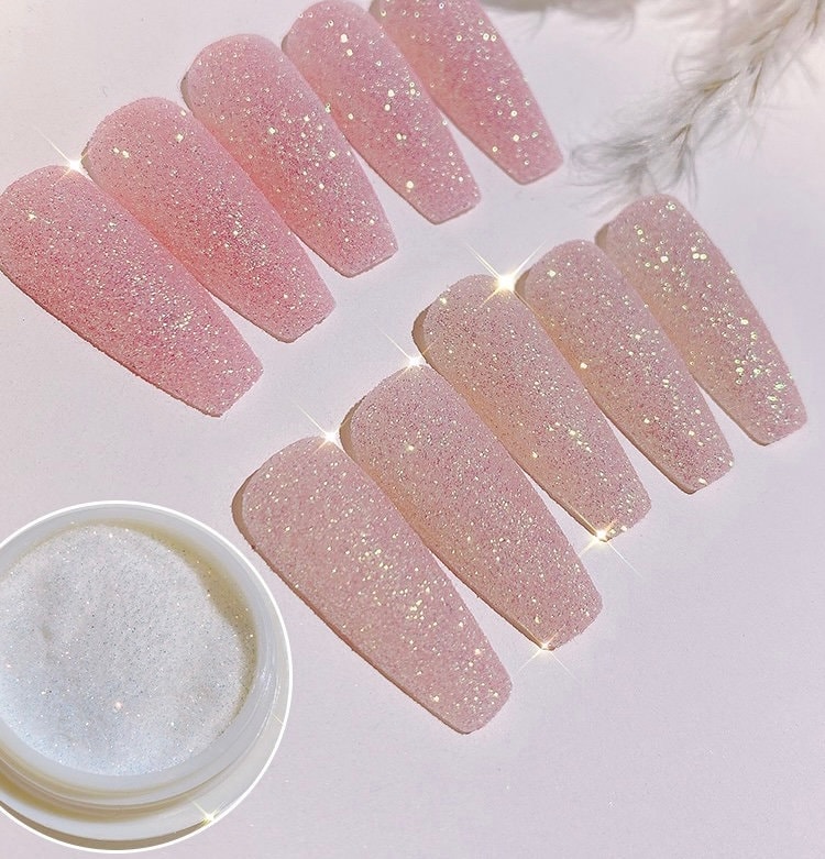 Sugar Nail Powder White glitter in pod — Desire Nails By Dorota