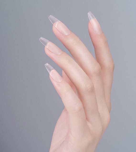 Classic Short Natural Black French Manicure - Etsy Norway