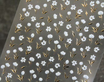 Blumen Nagel Aufkleber, 100 % Baumwolle, für kleine und große Nägel
