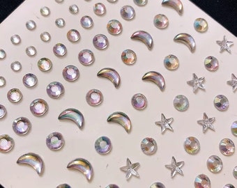 Gemme per il viso Gioielli / Strass per il viso Luna Stella Cuore/Festival Festa trucco/festa trucco/Regalo festa della mamma